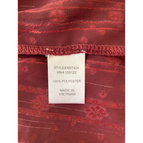 Ruffles and Lace! Long Sleeve, Burgundy and metallic, Melograno Rico, Large. - Picture 3 of 5